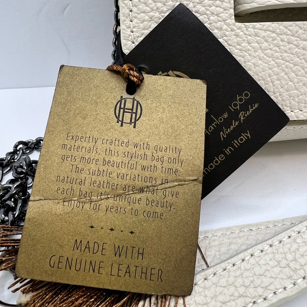 HOUSE OF HARLOW CLUTCH, MADE IN ITALY, BEIGE LEATHER, VERSATILE, UNIQUE DESIGN - Picture 15 of 15